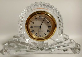 Crystal Legends Mantle Clock Godinger Hand Crafted 24% Lead Crystal 4&quot; x 2.5&quot; - £15.78 GBP