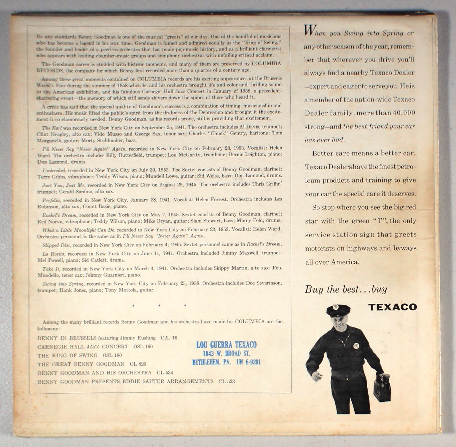 Benny Goodman - Swing Into Spring (1986) Vinyl LP • Carnegie Hall Jazz Concert Item image 2
