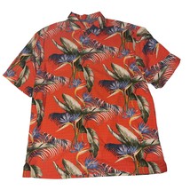 Tommy Bahama Orange Floral Button Front 100% Silk Short Sleeve Button Up... - £28.32 GBP