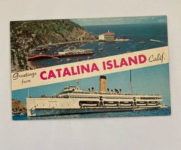 Greetings From Catalina Island Postcard Shows SS Catalina Boat At Avalon - £7.86 GBP
