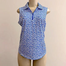 NWT Ladies G LIFESTYLE SANTORINI GEO BRIGHT PERI Sleeveless Golf Shirt S M L XL image 2