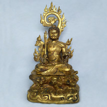 Antique Master Quality  24k Gold Gilded Acalanatha Statue 20&quot; - Nepal - £4,718.12 GBP