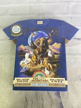 NEW The Mountain World of Animals Graphic Print Blue Cotton Kids T-Shirt Size M - £13.81 GBP