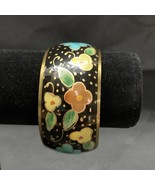 Vintage Enamel Painted Floral Bangle Bracelet Fashion Jewelry Career Wea... - $13.55 CAD