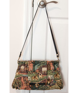 Koulas Originals Tapestry Shoulder Bag w Flap Twist Lock Closure People Wagons - $29.99