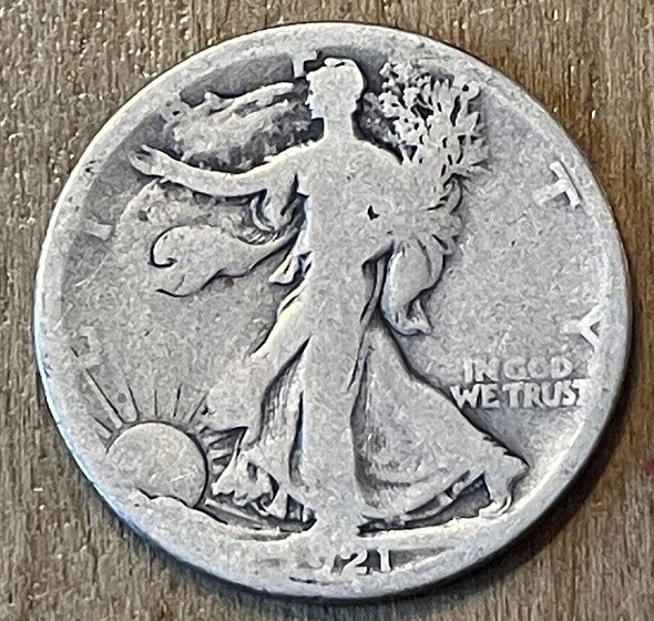 Primary image for 1921S Walking Liberty Half Dollar G+ key date coin. 20220149