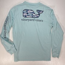 Vineyard Vines Womens XL T-Shirt Blue Whale Pocket Long Sleece 2 Sided Logo Fish - £19.17 GBP