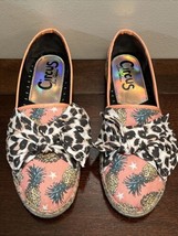 Circus Sam Edelman Tropical Pineapple With Bow Espadrille Canvas Fabric Flat 10 - £22.69 GBP