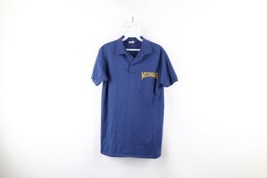 Vtg 80s Mens Medium Distressed Spell Out University of Michigan Polo Shirt USA - £31.61 GBP