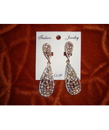 Rhinestone Tear Drop Clip on Earrings - $15.00