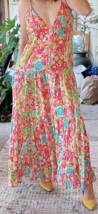 House of Harlow 1960 Sz XS Multi Floral Maxi Dress Tiered Boho w/Pockets... - $49.49