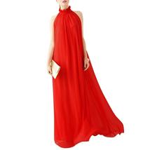 Solid Color Ruffled Collar Sleeveless Maxi Dress with Belt - £22.41 GBP