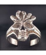 Herren Biker Totenkopf W / Klauen Sterlingsilber Ringgröße 11.25 - €110,94 EUR