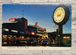 Postcard San Francisco California Fisherman&#39;s Wharf at Night - £4.18 GBP