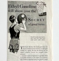 1931 Ethyl Gasoline Company Advertisement Antique Ephemera Oil Basketball - €26,05 EUR