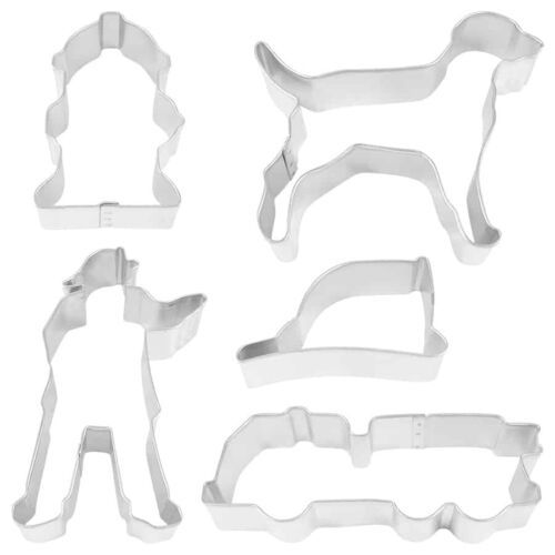 Primary image for Fire Truck 5 Pc Cookie Cutter Set R&M Firefighter, Helmet, Dog, Hydrant