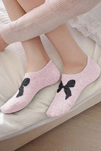 Pink Bow Print Boat Socks - $7.58 MXN
