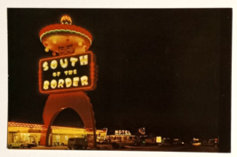 South of the Border Pedro Motel Night View Old Cars Carolina SC Postcard c1970s - $4.99