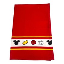 Disney Parks Mickey Mouse Themed Red 100% Cotton Kitchen Towel 26x17 STAINED - £16.91 GBP