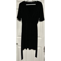 Apt. 9 Women&#39;s Black Stretchy V-Neck Short Sleeve Dress Ties in Back Size L - $18.00