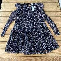 topshop NWT $58 women’s floral long sleeve dress size 6 black M2 - £22.94 GBP