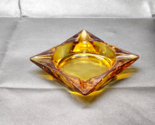 Vintage IMPERIAL Honey Gold Amber Cigar Ashtray - Unique Diamond Star Shape - £22.04 GBP