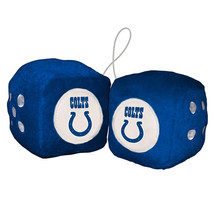 Indianapolis Colts Fuzzy Dice NFL High Quality PLUSH 3&quot; Car Auto Truck Football - £7.46 GBP