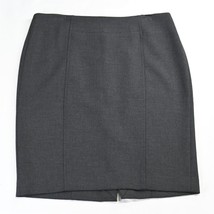 NEW LOFT 12P Gray Stretch Ponte-Like Zip Womens Pencil Skirt - £14.15 GBP