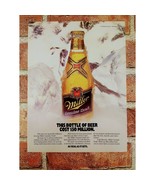 Miler Genuine Draft Beer Bottle Cost $50 Million - Original 1988 Vtg PRI... - $14.80