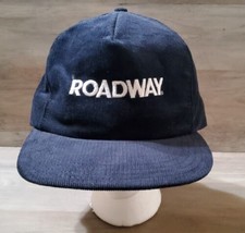 Vintage Roadway Courdory Hat Embroidered Snapback Blue White USA Made - £18.28 GBP