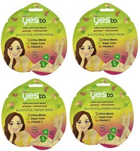 4Pk Yes to Glowing + Retexturized Booty-Ful Paper Mask, Citrus Blend, 0.67 Fl Oz - $14.84