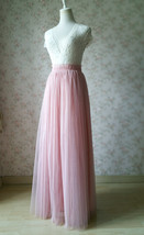 Pink Tulle Maxi Skirt Wedding Bridesmaids Plus Size Tulle Skirt Outfit image 14