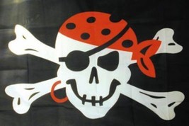 BANDANNA SKULL cross BONEs FLAG FL278 flags crossbones pirate skeleton h... - £5.30 GBP