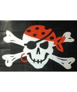 BANDANNA SKULL cross BONEs FLAG FL278 flags crossbones pirate skeleton h... - $126.42 MXN