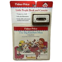 Fisher-Price Little People Book &amp; Cassette The Big Kitchen Mess 1987 Toy... - $65.00