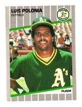 1989 Fleer #21 Luis Polonia Oakland Athletics - $3.00