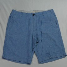 J.CREW 34 x 9&quot; Blue Linen Cotton A4142 Thighs Out Beach Chino Shorts - £12.38 GBP