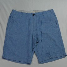 J.CREW 34 x 9&quot; Blue Linen Cotton A4142 Thighs Out Beach Chino Shorts - £11.77 GBP