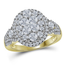 14k Yellow Gold Round Diamond Cluster Bridal Wedding Engagement Ring 1-1... - $1,999.00