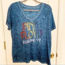 Recycled Karma Blue Pink Floyd Graphic V Neck Tee - £41.12 GBP
