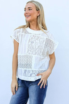 And The Why Lace Patchwork Short Sleeve Top and Cami Set - £35.88 GBP