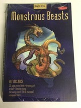 How To Draw Monstrous Beast By Walter Foster Used Kit W/32 Page Book. - $12.86