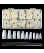 500 PCS French False Nail Tips,10 Size Natural Coffin Acrylic Nail Tips - $21.71 CAD