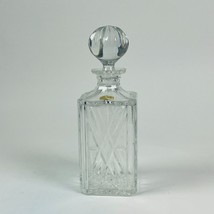 Vintage Atlantis Square Cut Crystal Whiskey Decanter W Stopper 10” W Label - $52.24