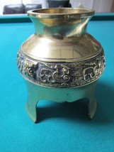 Compatible with Antique Chinese Brass Footed Incense Holder, 5 1/2 x 5 Rare - $54.87