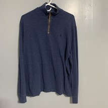 Polo Ralph Lauren Sweater Men Blue Vintage Knit Pullover 1/4 Zip Pony Si... - $17.17