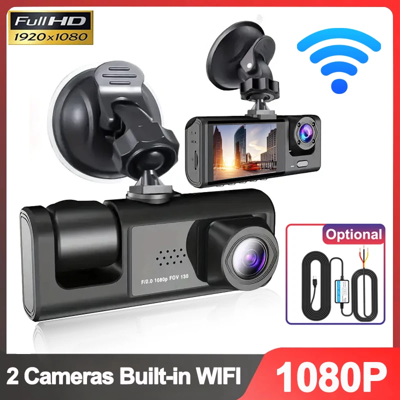 2Lens Dash Cam for Cars Front Inside Camera 1080P Car Dvr WIFI Recorder Video - £11.15 GBP+