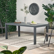 Gray Tempered Glass Outdoor Dining Table - £394.38 GBP