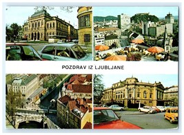 Vintage City Capital Landmarks Bridge Urban Ljubljana Yugoslavia Postcard - $7.00