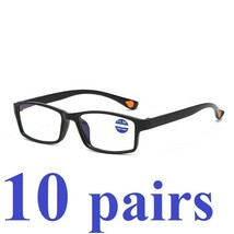 10 Packs Mens Womens Rectangle Frame Reading Glasses Classic Style Black... - $13.69